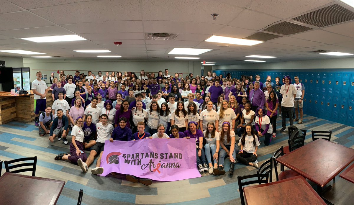 leaprincipal's tweet photo. #SpartansStandWithArianna Join us as we honor and celebrate our student, Arianna, who is battling #leukemia. BBQ tonight at 5 pm during our volleyball games. Wear your purple and join us! All proceeds will go to Arianna’s family. @LeadEdgeAcademy https://t.co/MgSV6FDa0w