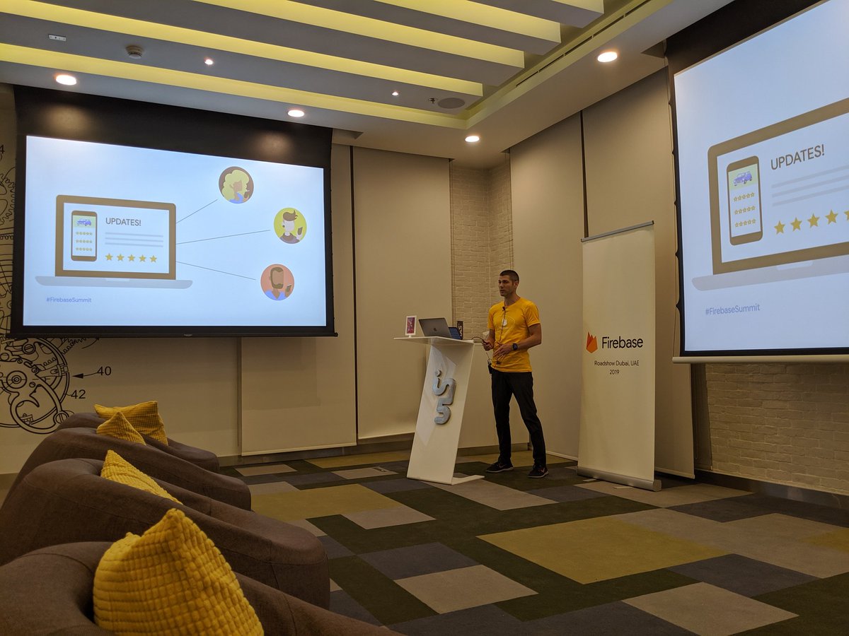 And when we talk about deploying solutions confidently using <a href="/Firebase/">Firebase</a>, then we should listen to <a href="/stevewilber/">Steve Wilber</a>'s session at #Firebase #Roadshow Dubai 🔥