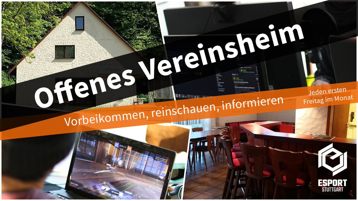 - Offenes Vereinsheim -
 esport-stuttgart.de/abteilung/offe…
#eSport #Gaming #Verein #Stuttgart

Am 4. Oktober ist es wieder soweit, wir sind ab 18 Uhr in unserem Vereinsheim Im Bußbachtal 3 in Stuttgart-Rohracker und bieten die Möglichkeit hinter die Kulissen unserer Abteilung zu sch...