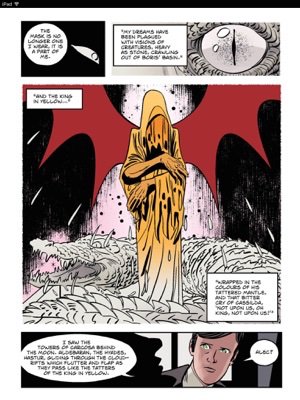 SumPunkWhoCares's tweet photo. @todd_keisling #HorrorComic:#TheYellowMythos:#Entry21:
#TheKingInYellow (2015):
#RWChambers (1874-1942):Adaptation:@injculbard:
Another amazing #GraphicNovel printed on #SelfMadeHero adapted by #Culbard. Not only is this 1 of the greatest #WeirdFiction stories, this format is brilliantly done. https://t.co/YwIvjOLfjd