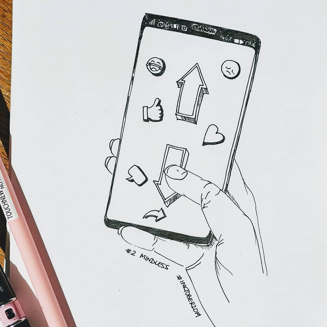 CreationsMake's tweet photo. Day 2 of #Inktober2019 "mindless"
Does it count as mindless scrolling if I'm looking for anatomical drawing classes?! Never been a skill of mine..
#makeitso #makeitsocreations #inktober #womenwithpencils #penandinkdrawing #artistsofinstagram #Windsor #supportthemakers #justacard https://t.co/uW3ajFEYpx
