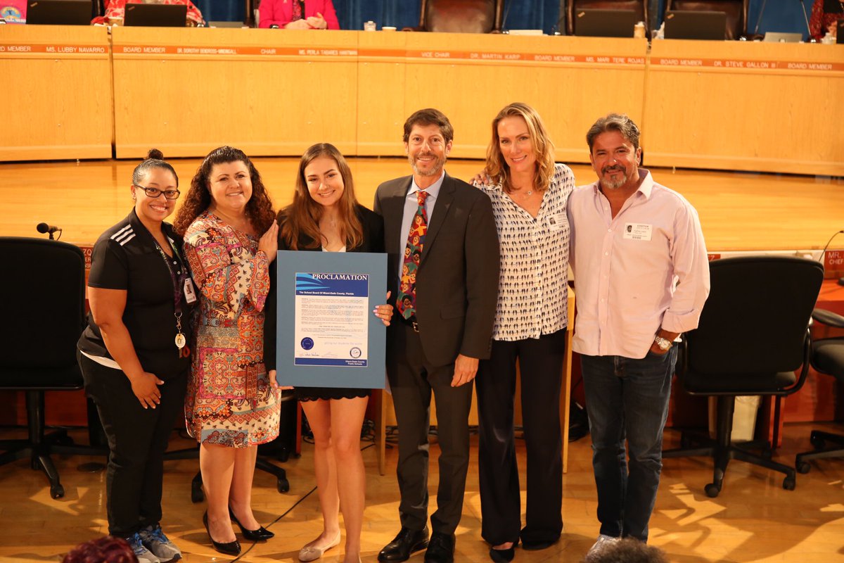 MDCPS's tweet photo. Honoring @MiamiBeachSr student Madison Wilkinson-Leon for positively impacting the lives of her peers through her artwork and leadership role in the HiTides’ bathroom beautification project. #ValuesMatterMiami https://t.co/fJwvgaIHql
