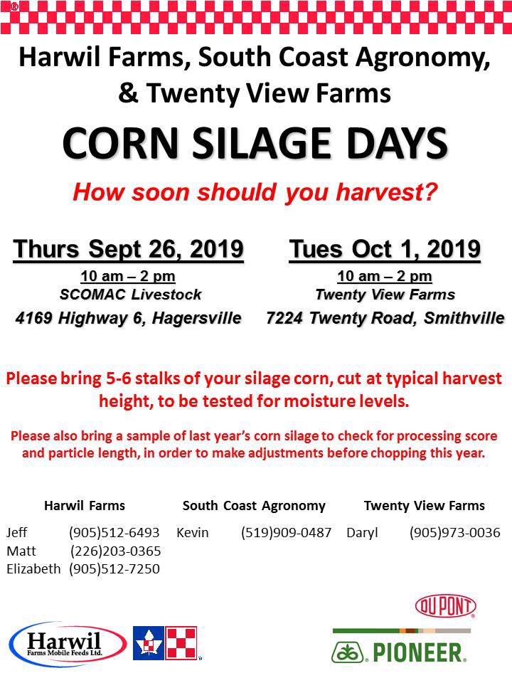 The results are in!

Over the course of 2 days, in Haldimand and Niagara, we tested close to 100 corn silage samples with an average moisture of 69.5%.  The lowest moisture was 60% and highest was 79%.

#CornSilage 

<a href="/jeffharwil/">Jeff Barker</a> <a href="/MattGroen/">Matt Groen</a> <a href="/southcoastag/">Kevin Van Netten</a> <a href="/twentyviewfarms/">Daryl Haanstra</a>