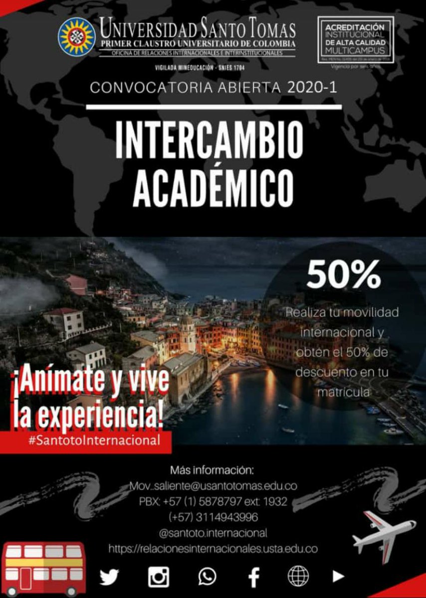 santotointernac's tweet photo. Convocatoria vigente para intercambios.🌎

Anímate a vivir la experiencia #SantotoInternacional 

¡ Contáctanos ya ! https://t.co/Lr4gmQxTiO
