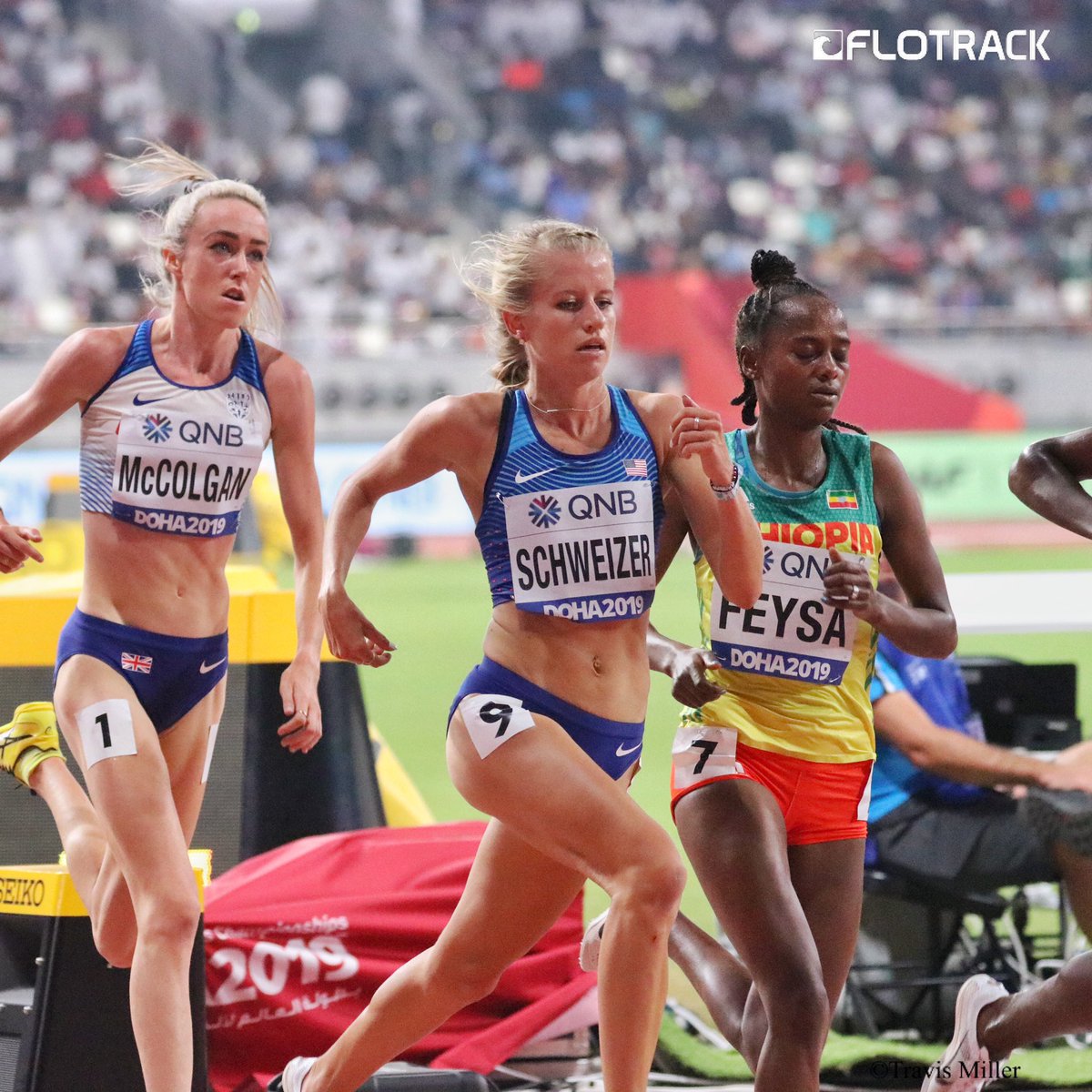 FloTrack's tweet photo. Karissa Schweizer runs 14:52 to qualify for the 5K final 🙌 #WorldAthleticsChamps https://t.co/X7UMHFd0iX