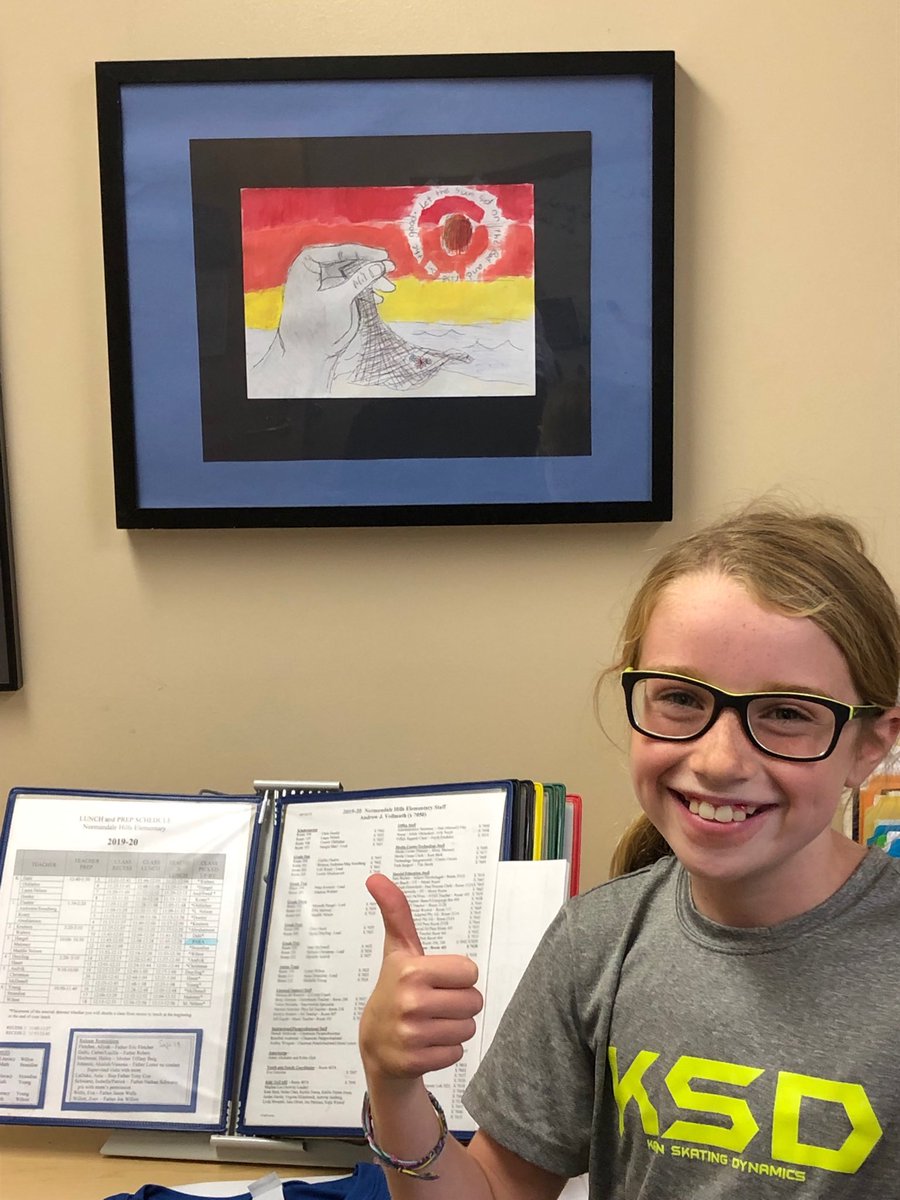 andrewvollmuth's tweet photo. Thanks to this @NH5thsies for the new artwork for my office - “Let the sun set on the bad and rise on the good.” #nhislearning @NHKnights @District271 https://t.co/Q0wBh7wHrs
