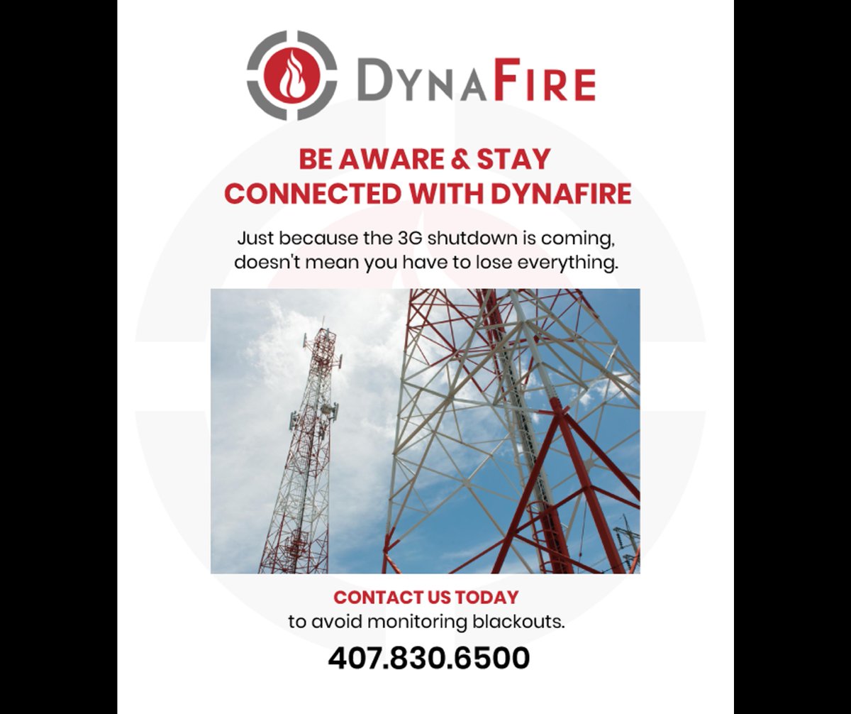 DynaFire1's tweet image. Don't let #cellular #3G affect your Fire &amp;amp; Life Safety monitoring! #FireSafety #4G #DynaNet #Dependable #FloridaFireSafety