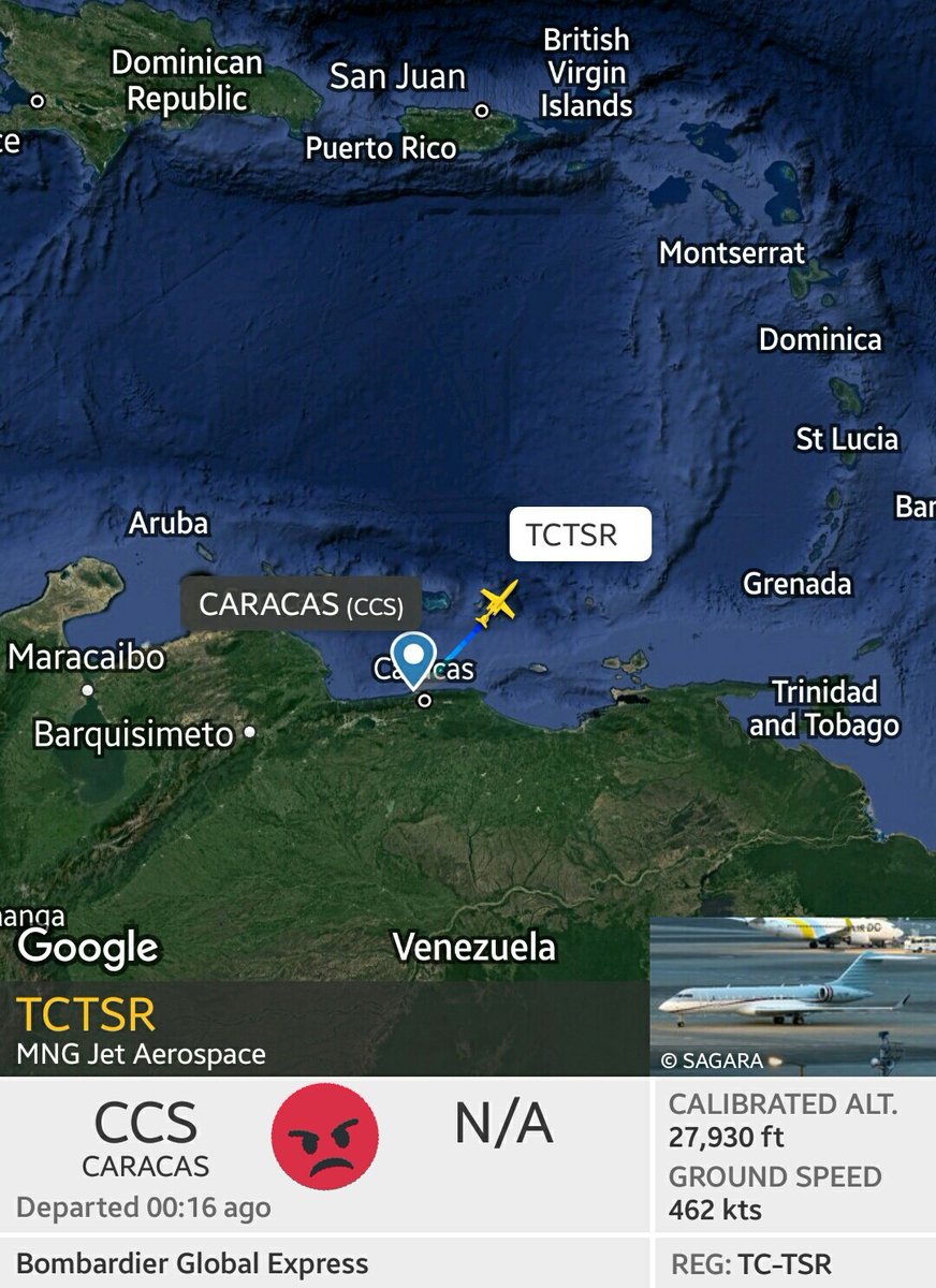 Arr3ch0's tweet photo. #Ahora El muy sospechoso y ya asiduo visitante a #Venezuela, Bombardier Global Express de la Turca MNG Jet Aerospace #TCTSR acaba de despegar de Maiquetía en dirección Noroeste. #Turquia #Turkey #Russia https://t.co/EUqslEKqBY