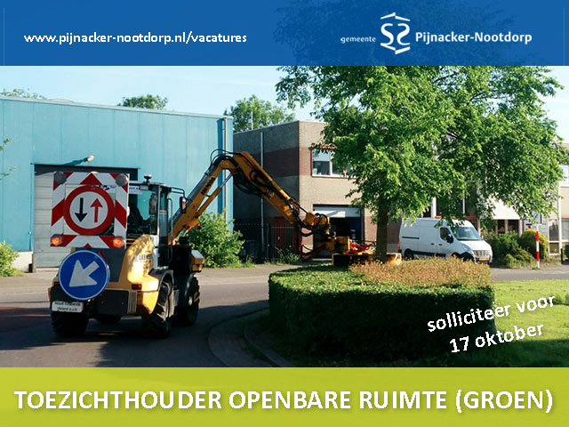 #VACATURE #TOEZICHTHOUDER #OPENBARERUIMTE #OPZICHTER #GROEN
Maak jij het verschil in het schoon, heel en veilig houden van de gemeente Pijnacker-Nootdorp? Wij zoeken een Toezichthouder Openbare Ruimte (Opzichter Groen) voor 36 uur per week. pijnacker-nootdorp.nl/politiek-en-or…