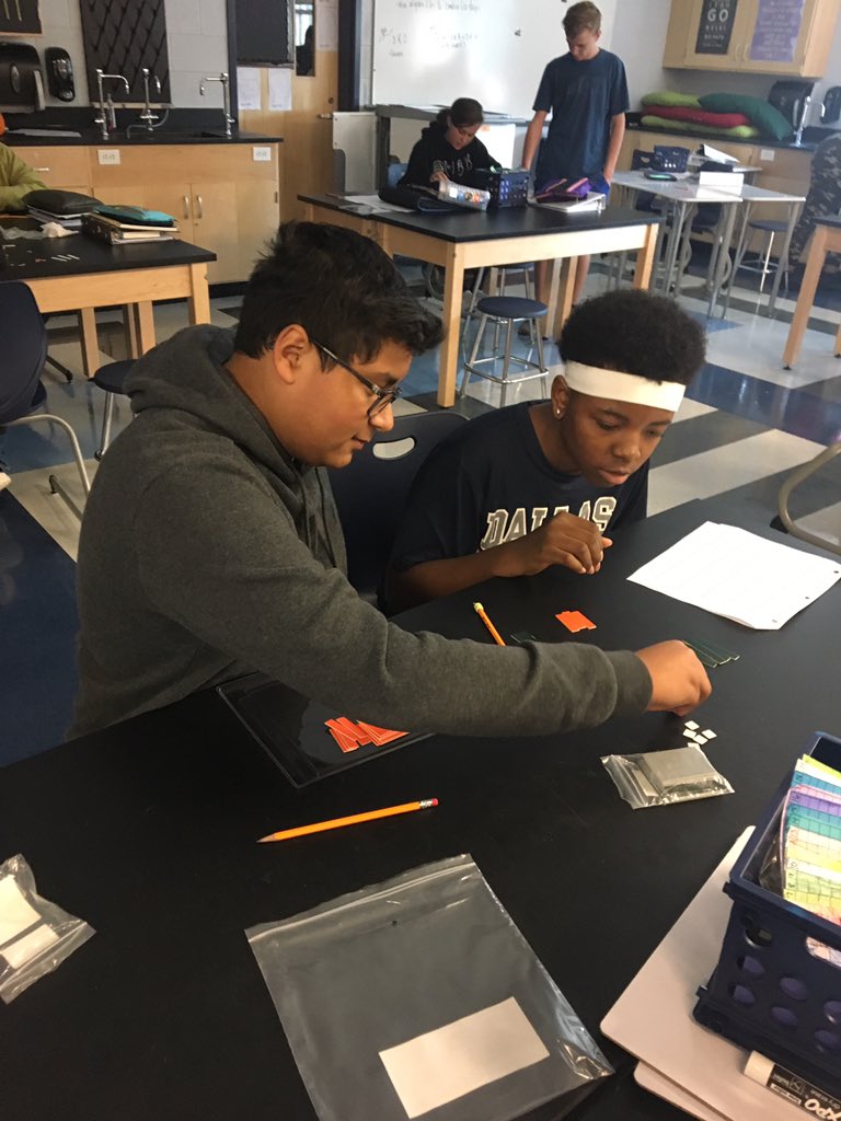 MrsTMath1's tweet photo. I heard them saying walking out of math class on the way to lunch, “That was fun, I am not ready to leave.”  #algebratiles @GTMSTitans https://t.co/rRkPFSDffh