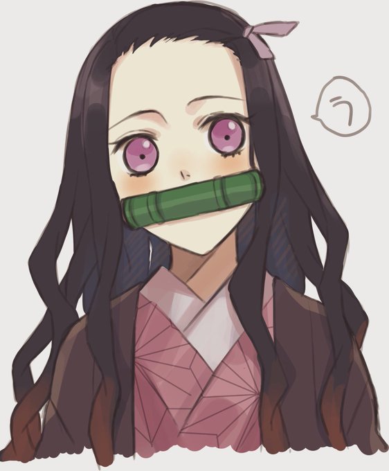 ミズナギさんがTwitterに投稿した竈門禰豆子(鬼滅の刃)のイラスト。