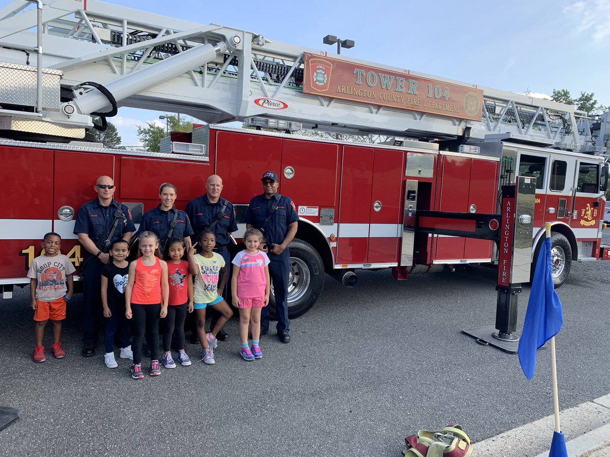 APSChristensen's tweet photo. Great start to the morning celebrating #APSWalk2School Day! We danced, made a human bar graph of how we got to school and continued building our school community @APSDrew Thank you @ArlingtonVaFD for joining us! @DrewPTA https://t.co/J0YwfEh58M