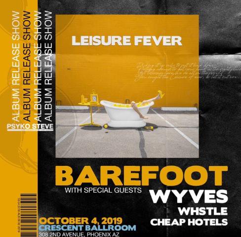 Catch us Friday at @CrescentPHX with @BarefootJams <a href="/whstleofficial/">WHSTLE</a> and @cheaphotelmusic