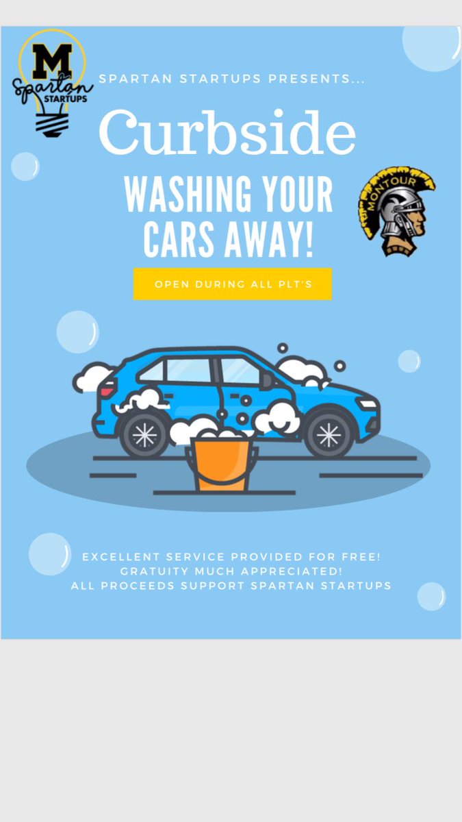 montrepeneurs's tweet photo. First Project of the Year!!!
Get your cars washed Montour HS Teachers, Administration, and Staff!!
#MontourProud https://t.co/yCA6SzDEpI