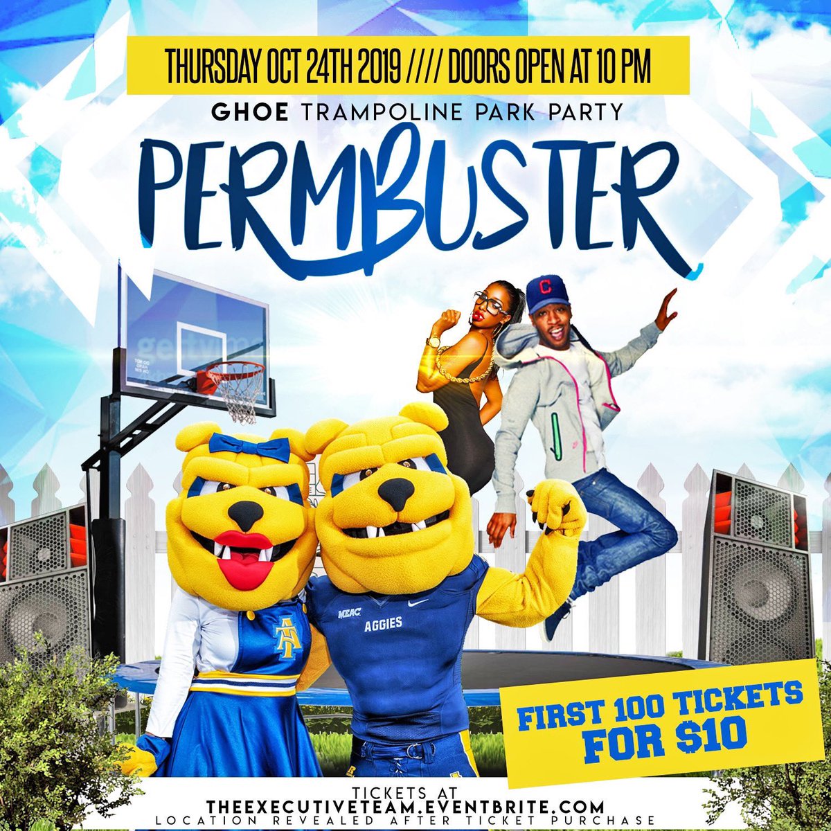 Notorious_Rozay's tweet photo. TRAMPOLINE PARK PARTY GAWDS ARE BACK 

📆: Thurs Oct 24th

OFFICIAL #GHOE💙💛 Pep Rally Afterparty 

#PermBuster Reloaded‼️

ONLY SPACE FOR 500 Jumpers !

Secure your spot here ⬇️ 

Limited $10 Tixs Available 

https://t.co/qAmTHW4olv

#SuperiorEnt #NCAT #NCAT23 https://t.co/j8QhZFW7QB
