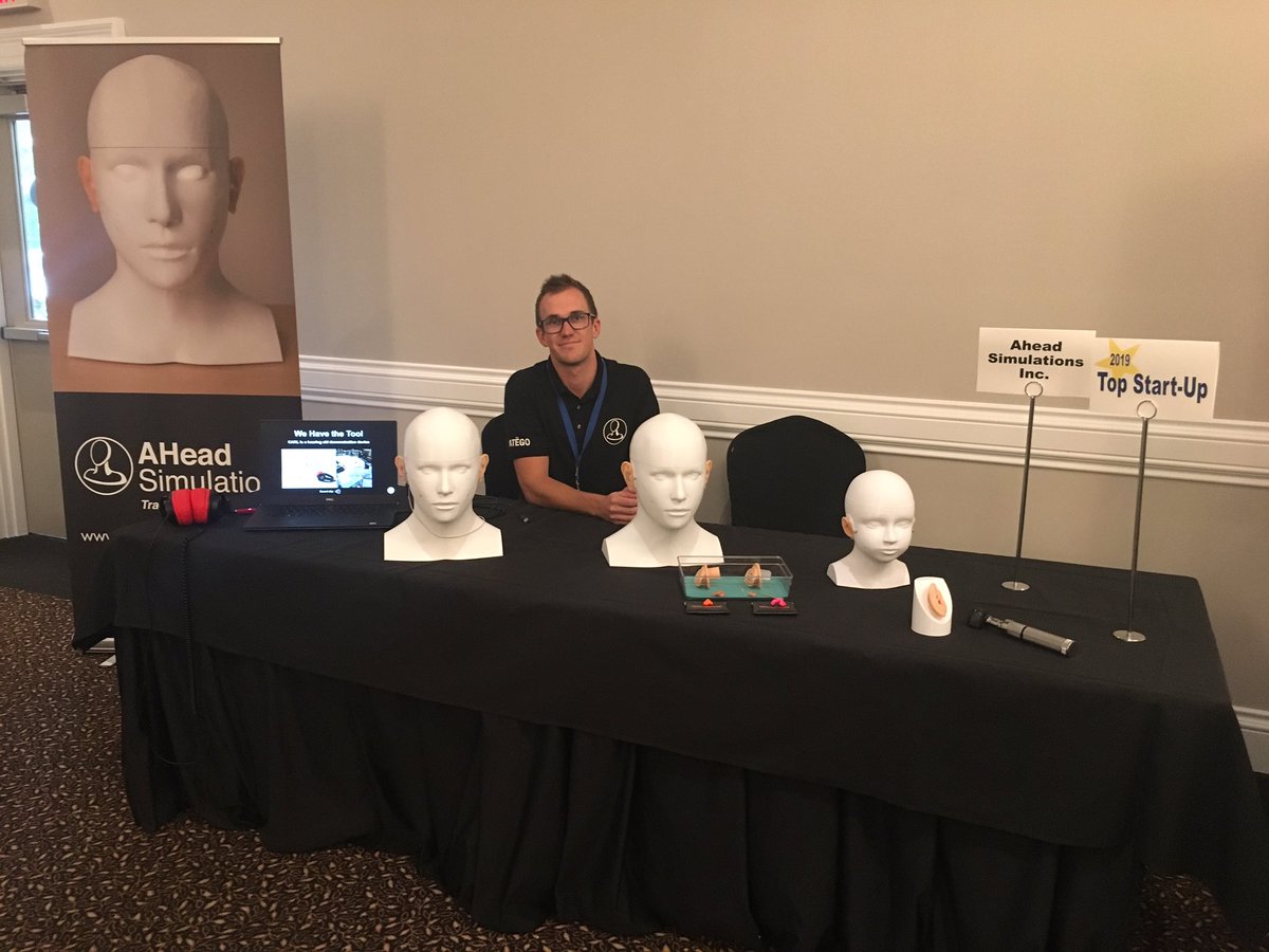 AC_Waterloo's tweet photo. Training Audiology’s best, #ACJumpStart client @AHeadSim is at the @WaterlooMedTech as a 2019 Top Startup Award winner 🏆 #WaterlooMedTech https://t.co/ikMEhwMhgR