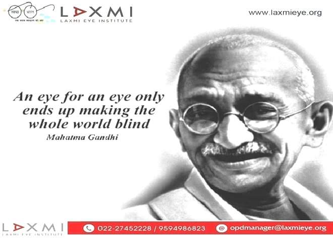 LaxmiEye's tweet photo. Today is a wonderful day to remember not just Mahatma Gandhi ji as a person but to recall his teachings of truthfulness, non-violence &amp; non-discrimination.
On Mahatma Gandhi Jayanti, Laxmi Eye Institute Family pay homage to the Father of the Nation... #GandhiJayanti #GandhiAt150 https://t.co/nmzImNQbWu