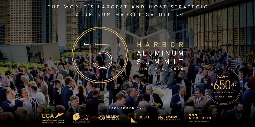 1 Week Left for $650 USD Discount - HARBOR's 13th Aluminum Summit (June 2-4, 2020 | Chicago, USA) ow.ly/uzV350wzCUM