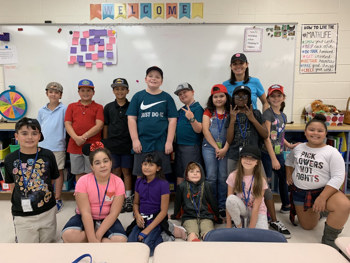 These kids showed up today! Each donated a nickel (or more!) towards the #AllForBooks challenge. 🤠🥳#hoorayforhats @EESpanthers @EES_4th_Graders