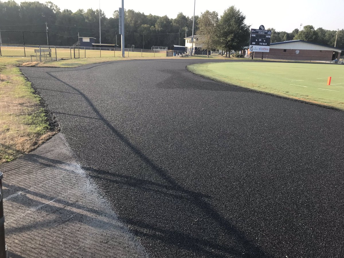 The new latex track surface is down at Smithfield-Selma High, it will be finished soon when the lines are painted!  #JCPSconstruction <a href="/JCPS_NC/">Johnston County Public Schools</a> <a href="/SSS_Spartans/">SSS High School</a>