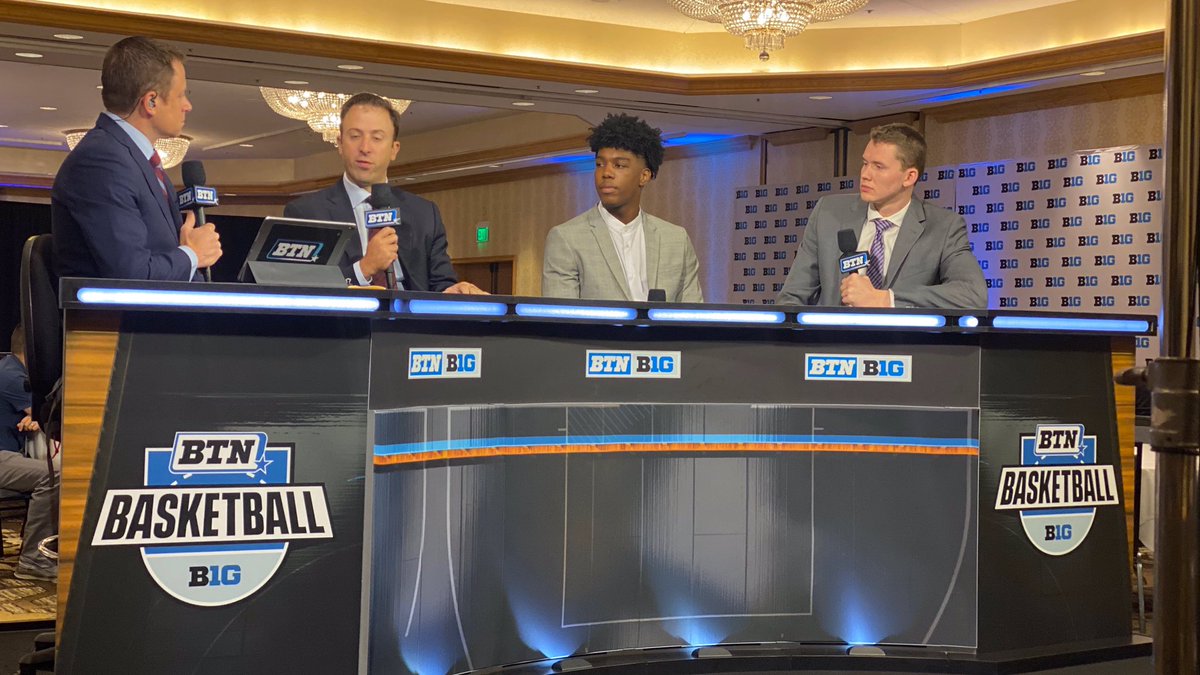 Richard Pitino, Marcus Carr and Michael Hurt on BTN Live just now @GopherMBB @StribSports #B1GMediaDay @m5cinco @MichaelHurt42