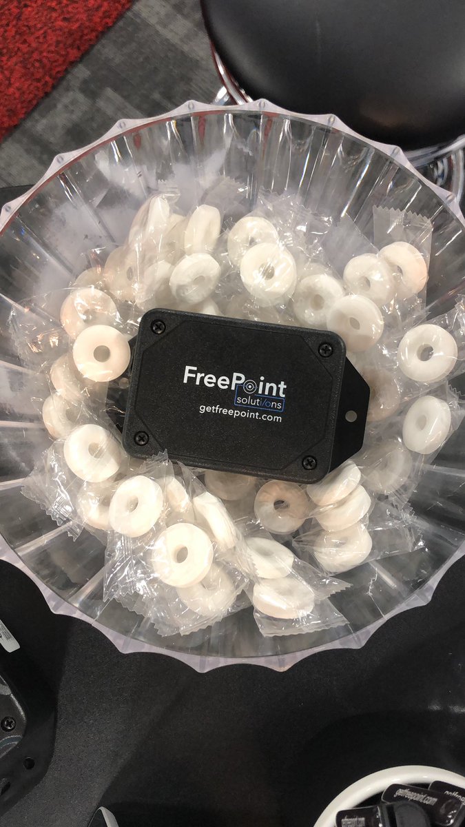 getfreepoint's tweet image. We are lifesavours in many ways but one is with candies!! Who needs one and machine monitoring on their shop floor? #cmts2019 @SME_Canada #technology #thefreepointdifference