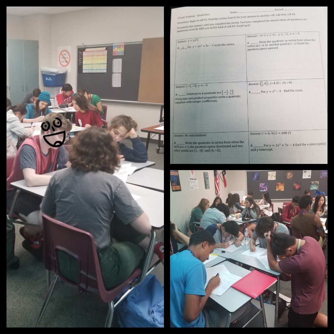 KJohnston1205's tweet photo. Circuit training activity as a way to adjust a work sheet and discuss efficient methods as well as clarify vocabulary. #KISDSecMath #icyoucincomath #solvingquadratics https://t.co/fxe7iyFYMf