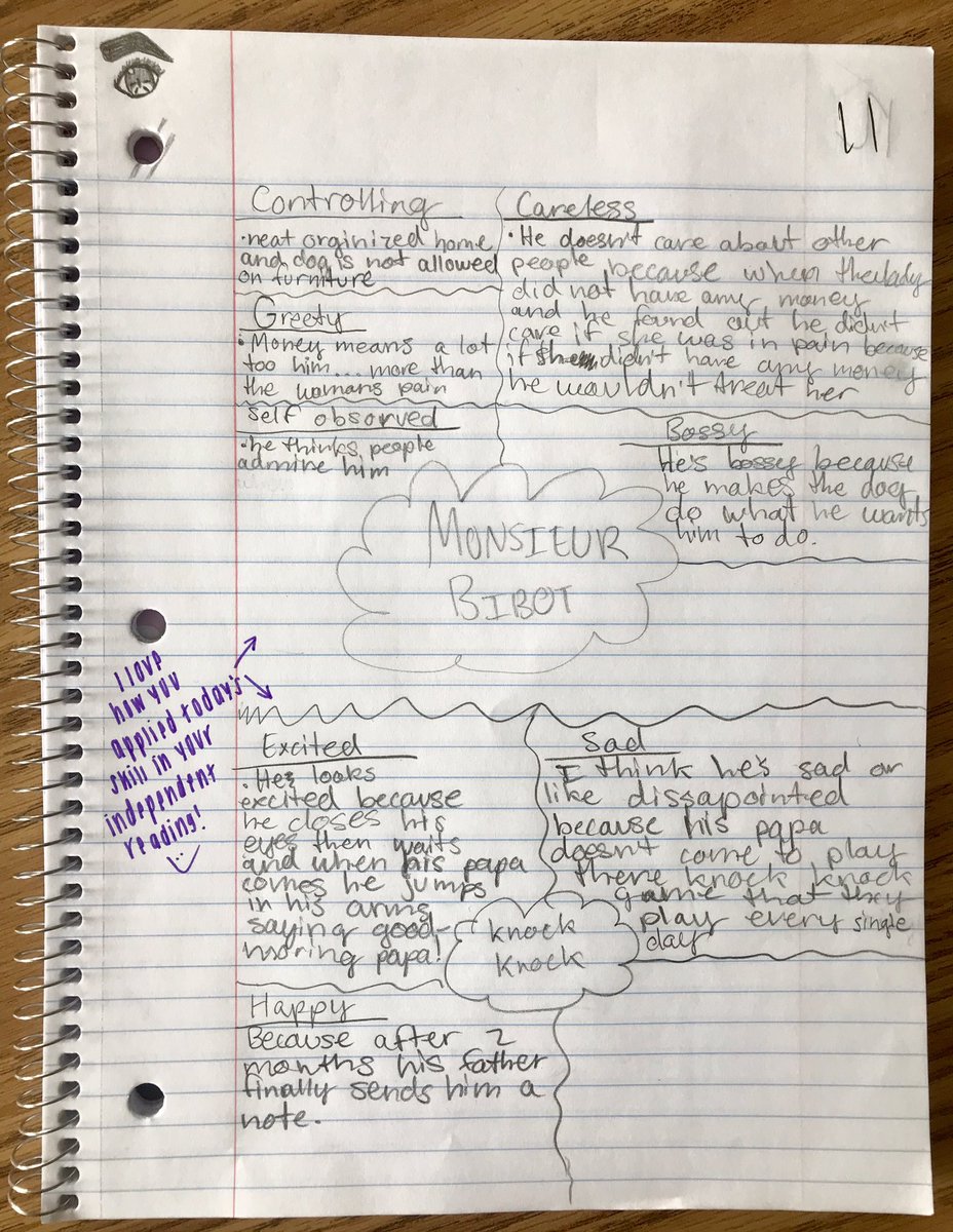NicoleBevenour's tweet photo. One of the biggest instructional shifts for me has been *inviting* students to try out the skill [taught in the focus lesson] during their independent reading, rather than *requiring* it. Check out these awesome stop &amp; jots! #GMSbelieves #fcpsliteracy https://t.co/i5ejB7AHZf
