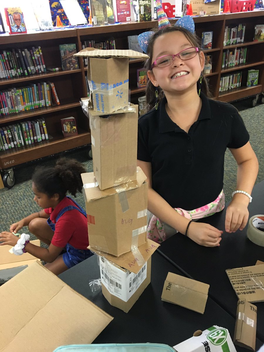 MediaGME's tweet photo. Day Three of cardboard collaboration with @AmandaCone13 and third graders! @JJWesting https://t.co/ssNYZW8WJj