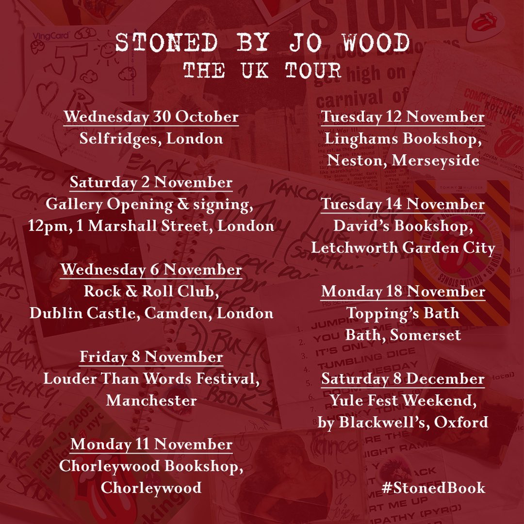 JoWoodOfficial's tweet photo. So excited to be doing a little tour for my book STONED .. @Octopus_Books https://t.co/OnPYtSxz1L