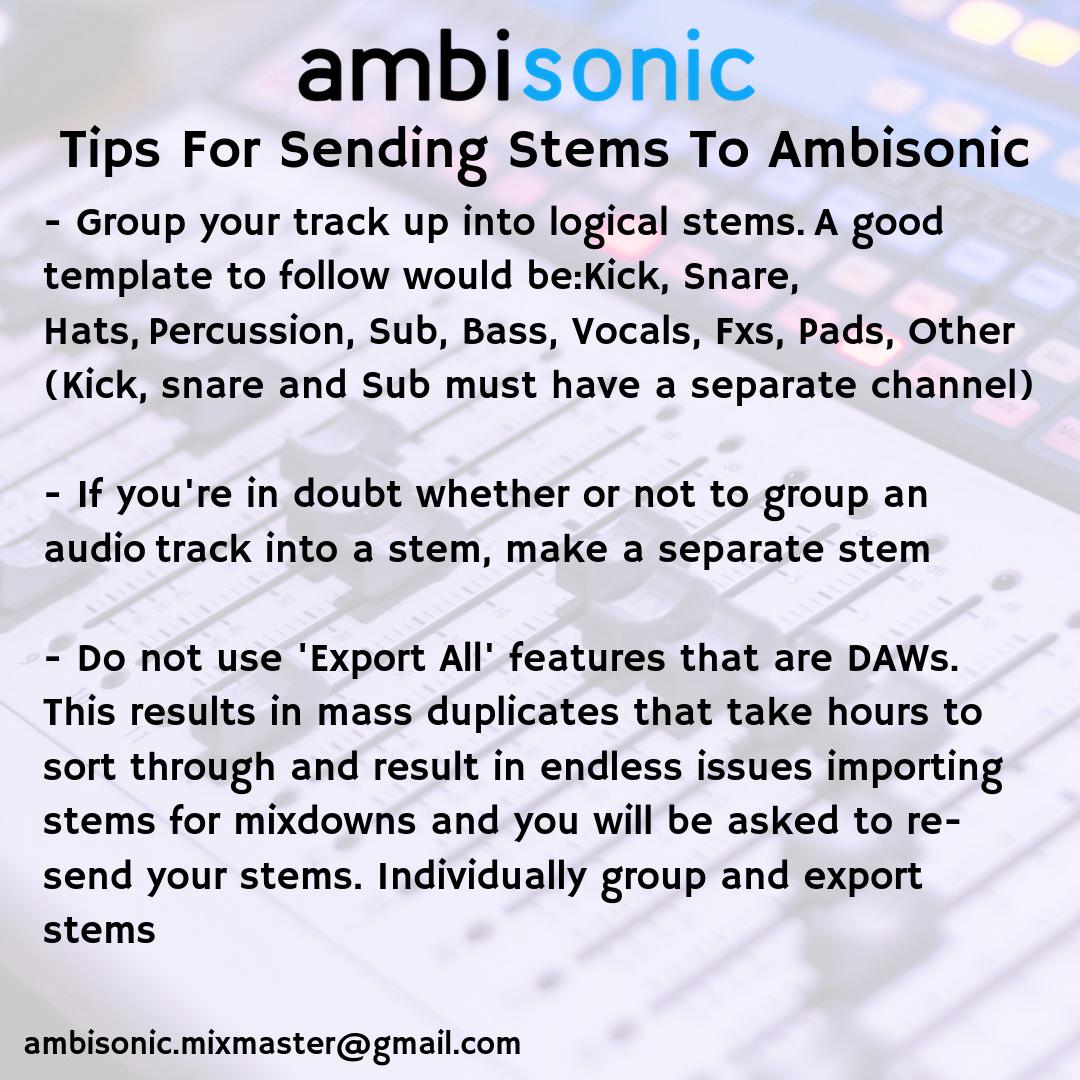 AmbisonicMixMst's tweet photo. Some handy tips about sending Ambisonic stems for mixdown. Drop us a message for all your mixing and mastering needs! https://t.co/bWLry2tCs0
