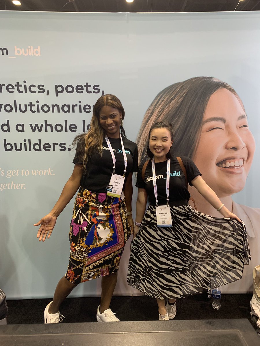 RisaShine19's tweet photo. Having fun with Amanda, our Sr. Data Visualization Engineer and beautiful face for our marketing material #womenintech
#slalombuild #womenintech #ghc19 https://t.co/iw8WlmuZzC