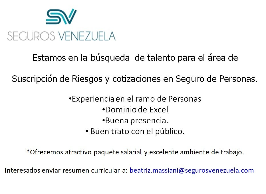 #empleo #oportunidadempleo #ofertadeempleo #empleosenSeguros #aseguradoras #talentohumano #RRHH #empresasdeseguros