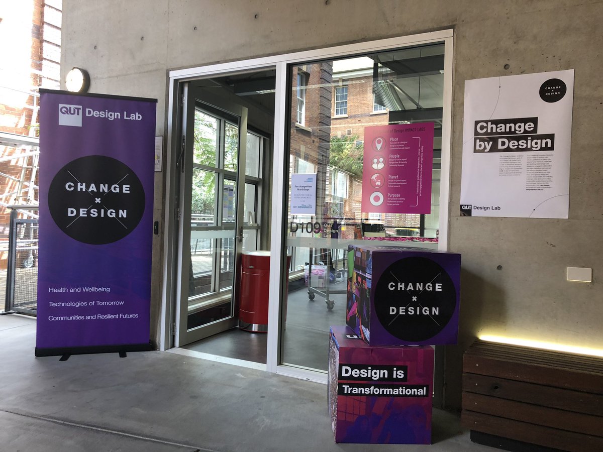 QUTdesign's tweet photo. Last day of inaugural QUT Design Week - kicking off at 10am. Register at D109, then head to adjacent building B117 for the opening keynote on healthcare innovation @tamgreulich from National University of Singapore @SmartHealth_NUS https://t.co/u2EUEmBH4c