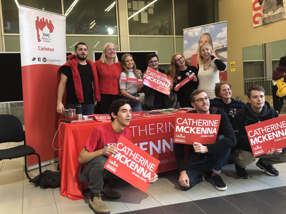 Team <a href="/cathmckenna/">Catherine McKenna</a> out for the all candidates #elxn2019 debate at Carleton U