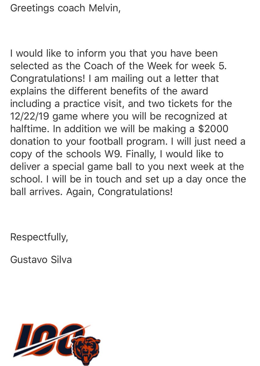 Hey <a href="/Central301/">Central 301</a> community...check out the latest 🚀🏈 news!! <a href="/CoachMelvin49/">Coach Melvin</a> has been named the Chicago Bears High School Coach of the Week!!! What an exciting time to be a 🚀!!! #WeAreCentral <a href="/AthleticsRocket/">CHS Rocket Athletics</a> <a href="/301_chs/">Central High School</a> <a href="/D301Sup/">Dr. Mongan</a> <a href="/CHSFootball100/">Central Rockets - Football</a>