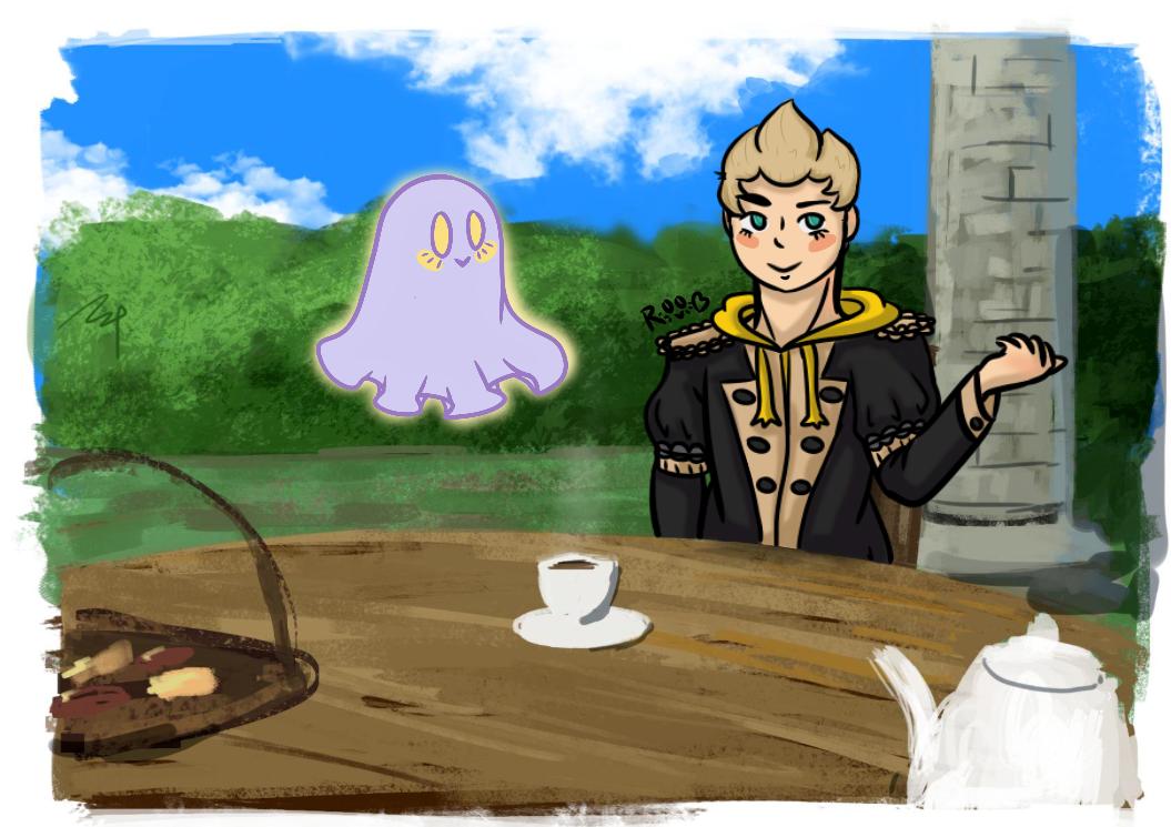 So @ToastMcGoats33 gave me the idea of drawing myself in a #FE3H teatime setting! I had a lot of fun with this one🥰
#IppeiFE