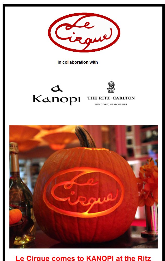 Le Cirque Pop Up Dinners at Kanopi at the Ritz Carlton New York, White Plains! bit.ly/2ouLHtp