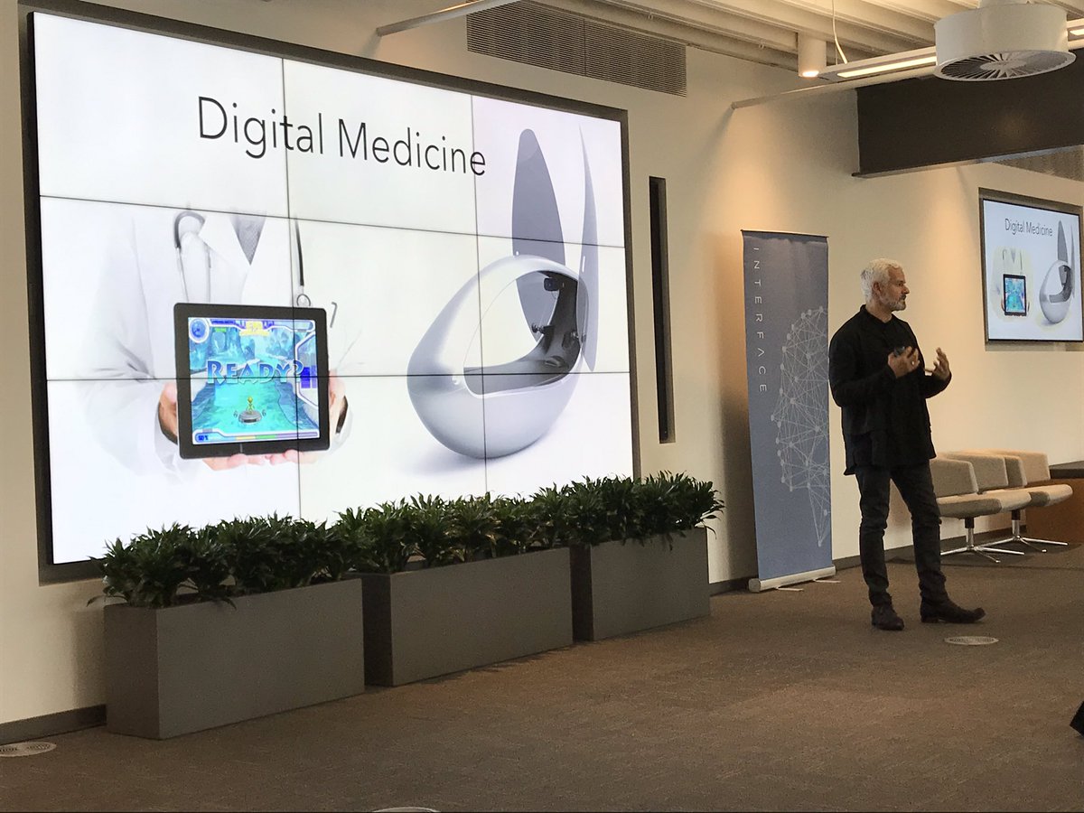 HealthWorksBC's tweet photo. See, hear, smell, feel nature with this digital VR medicine pod created by @adamgazz & his team #virtualreality #InterfaceSummit @UCSF #cdnhealth #healthIT #bchc https://t.co/WAePoHd552