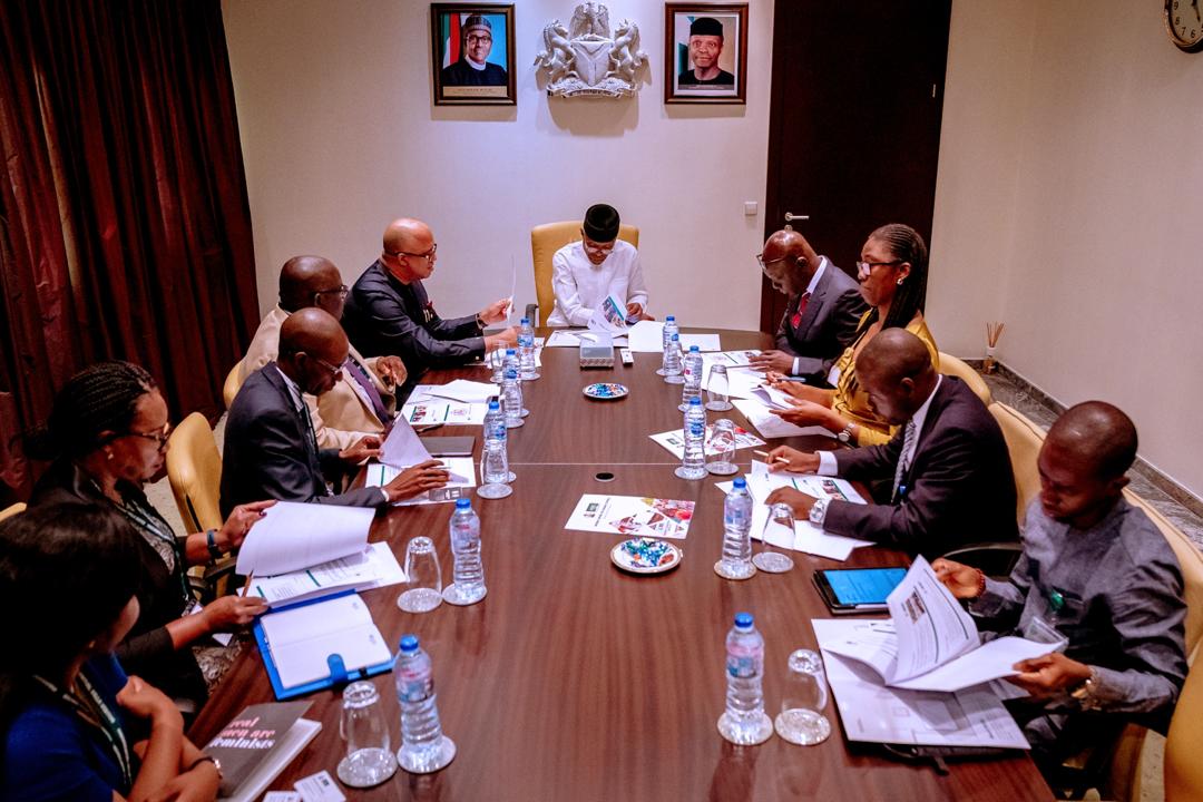 ProfOsinbajo's tweet photo. This evening, I met with a delegation from The Nigeria Centre for Disease Control @NCDCgov led by The Director General Dr. Chikwe Ihekweazu (@chikwe_i). https://t.co/Uv7woS9cbY