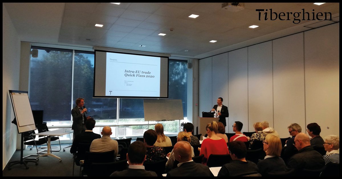 tiberghientax's tweet photo. Vanavond vond het seminarie 'Update btw - Intracommunautaire handel' plaats. Stijn Vastmans en Gert Vranckx lichtten de "Quick Fixes" toe #VAT #VATQuickFixes #update https://t.co/AgsMUG8k1V