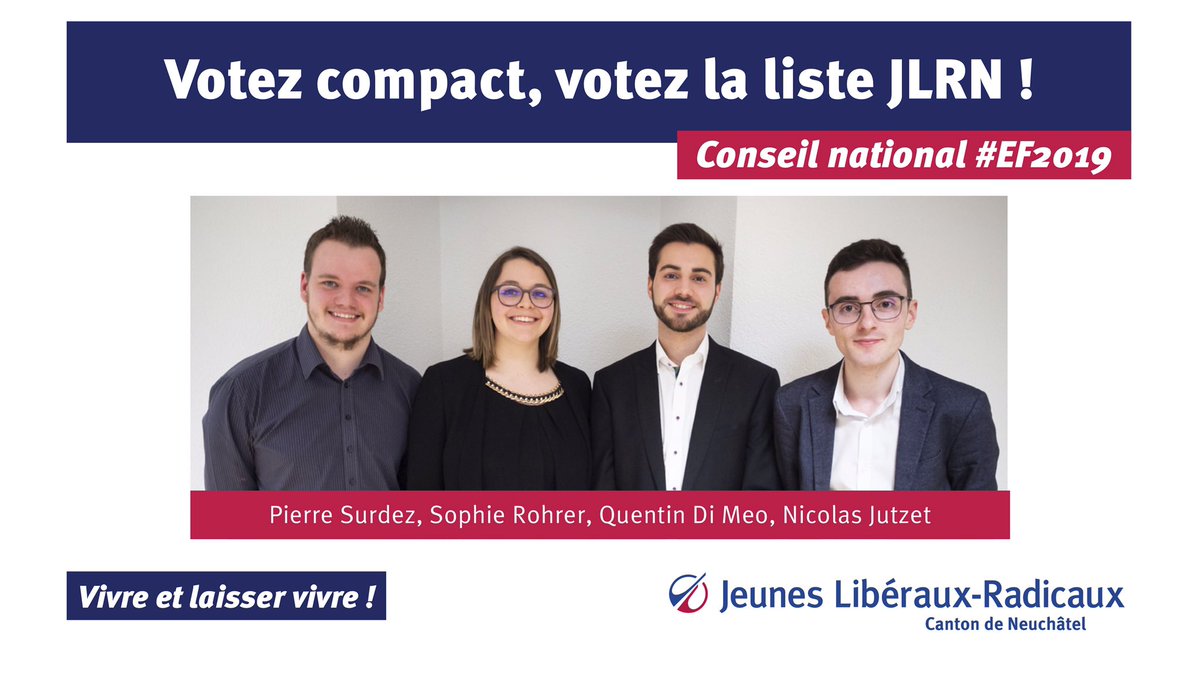 Maintenant que vous avez tous reçus votre matériel de vote, n’oubliez pas de voter la liste JLRN! 🗳

#EF2019 #vivreetlaisservivre #objectifBerNE