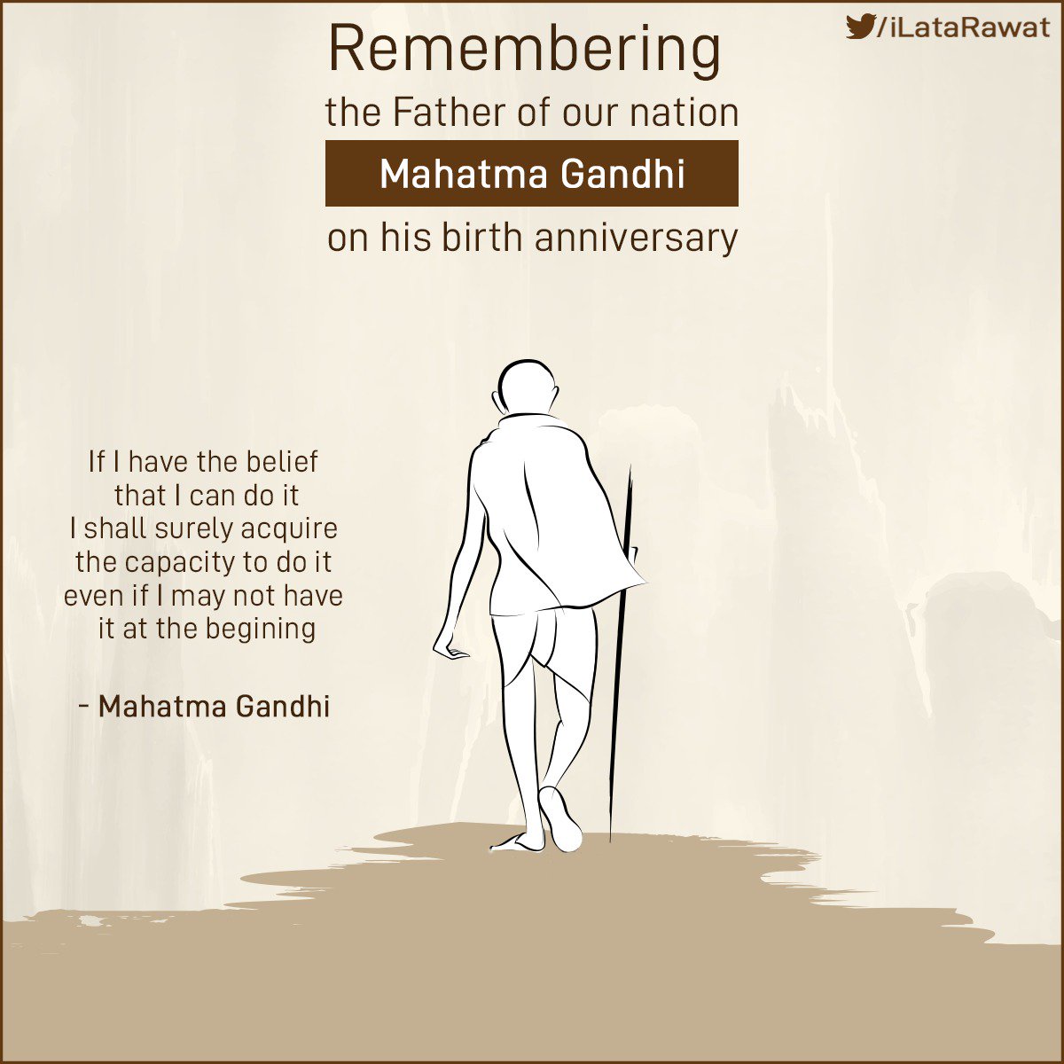 iLataRawat's tweet photo. The two world wars have taught us that only non violence can bring peace and prosperity to the world.
#HappyGandhiJayanti #GandhiAt150 #Gandhijayanti2019 #India #motivation #PRIDE https://t.co/Xn5zqCsMrH