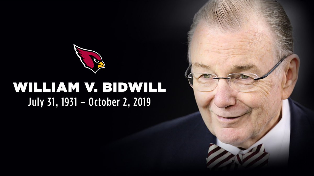 It is with great sadness that we share the news that our owner, Bill Bidwill, has passed away today at the age of 88.