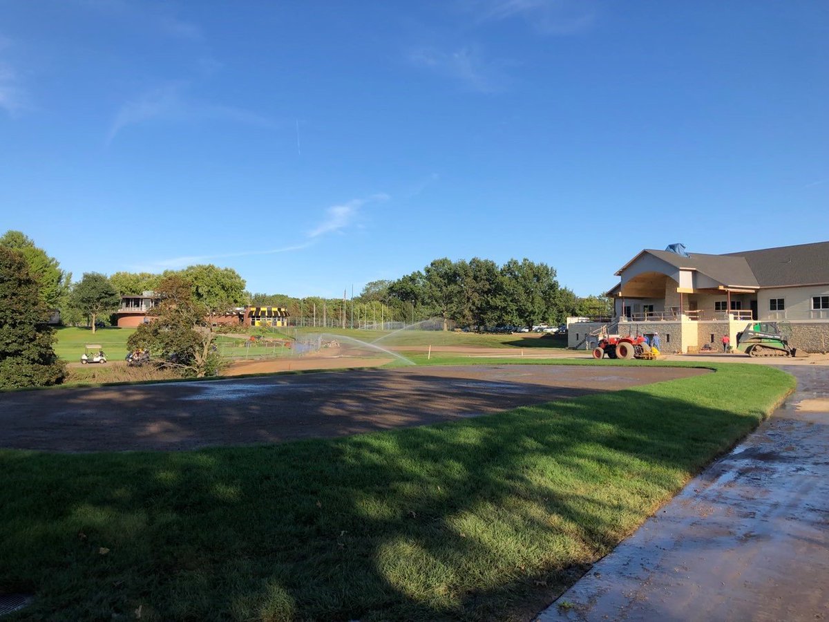 wadsworth_golf's tweet photo. Finishing up at the University of Iowa's Finkbine Golf Club with the brand new clubhouse abutting the new practice putting green. The green will also serve as back tees for the 1st and 10th holes. #creativity with #frystraka https://t.co/Zz3QhDW1gm