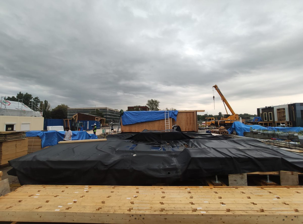 to_sde's tweet photo. Això ja és una altra cosa: feu un cop d'ull als progressos que hem fet avui! Malgrat la pluja, seguim avançant

#whattosustain #sde19 #beyondahouse @la_UPC @_etsav_ @EEBE_UPC https://t.co/kcsglgikoT