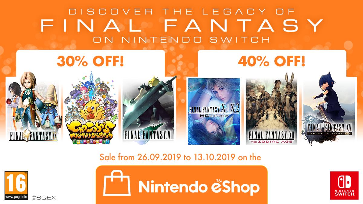 If you're in Europe you can save yourself a few Gil by picking up some of our #FinalFantasy titles on #NintendoSwitch in the next week!

Grab them all from the Nintendo eShop right here!

👉 sqex.link/ffsale