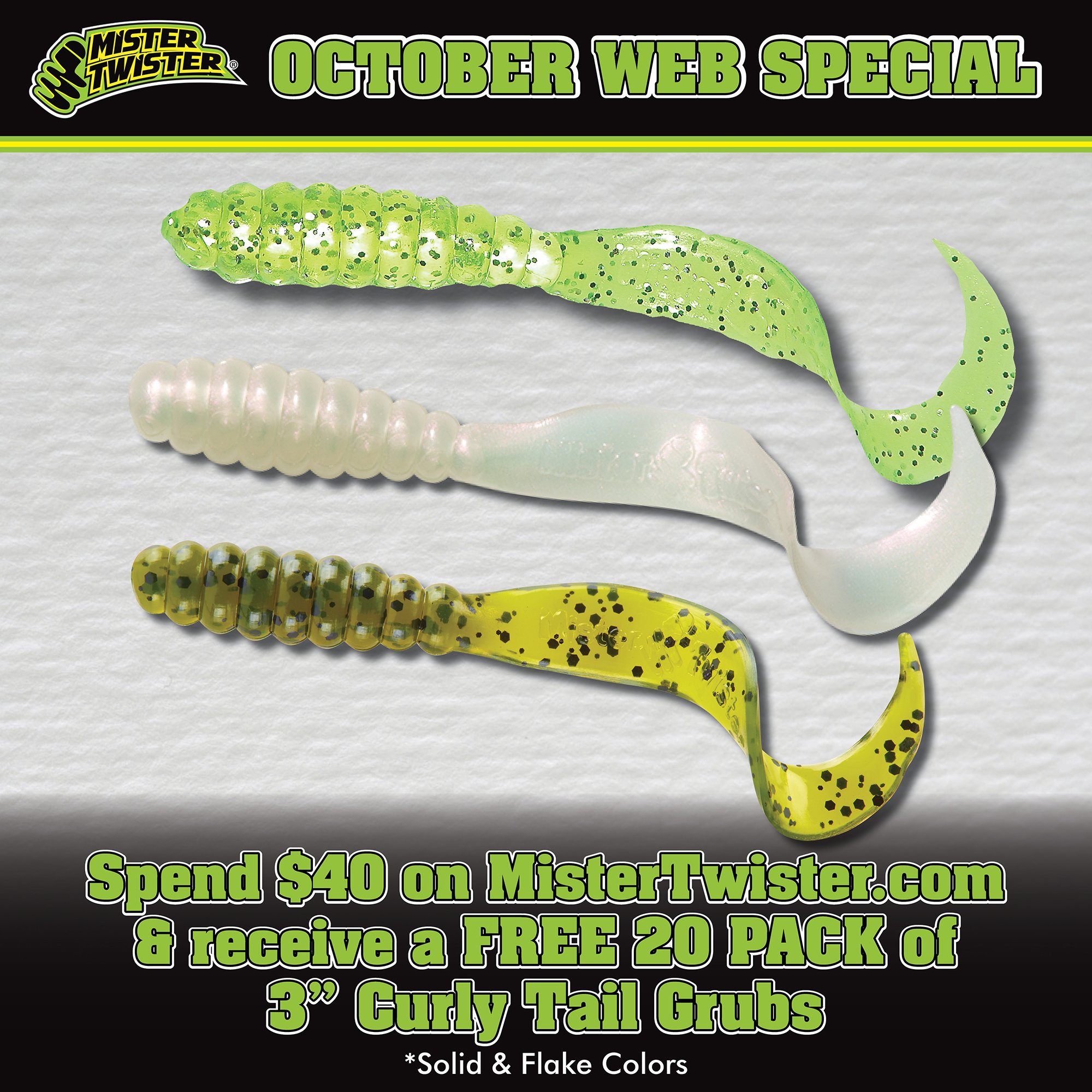 Mister Twister on X: Oct web special is now live! Spend $40 on   & receive a FREE 20Pk of 3 Curly Tails. Not only  did our Curly Tails change the game