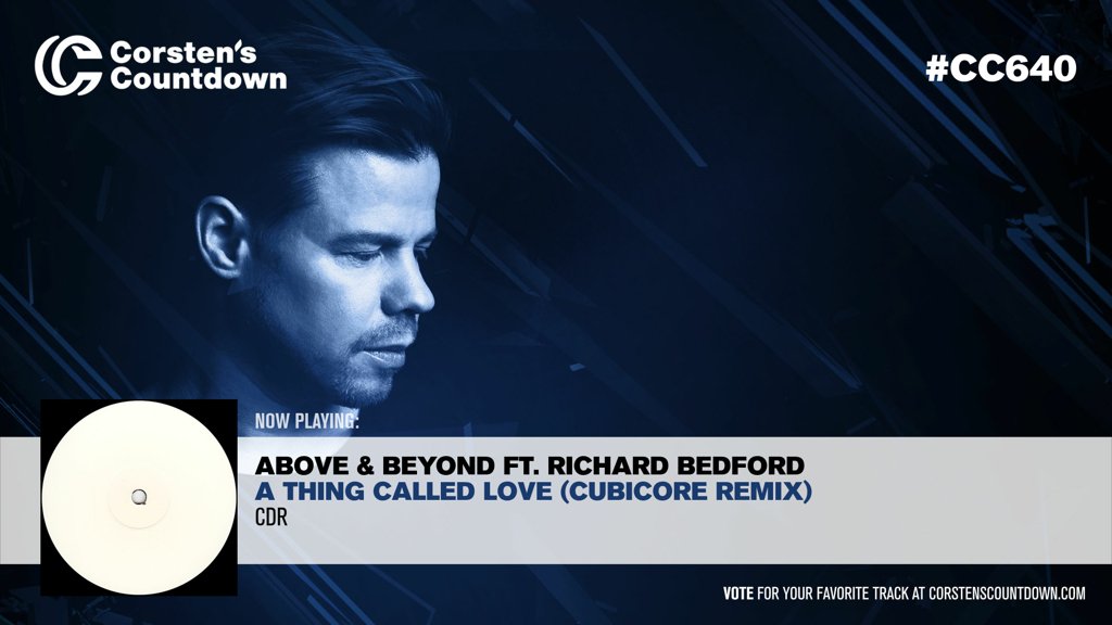 ResonationRadio's tweet photo. 05. This cool bootleg remix of “A Thing Called Love” by @AboveAndBeyond featuring @RichardBedford comes from the hands of @cubicoremusic! [CDr] #CC640 https://t.co/mPEVBY9ovq https://t.co/j6jaOMCJ7X
