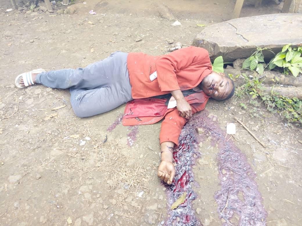 Fombat2's tweet photo. @Pr_Paul_Biya called for #Cosmetic window dressing #Dialogue as a means to solve the #SouthernCameroons war of Independence, his soldiers are out there killing. Owe, Bafia and Munyenge been under attack for the last three days. Soldiers looting, arresting, burning homes. @UN https://t.co/XU4Xc8hCep